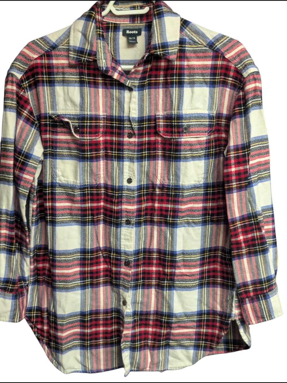 Roots Plaid Flannel Shacket Oversized Shirt Jacket XS - Picture 3 of 11